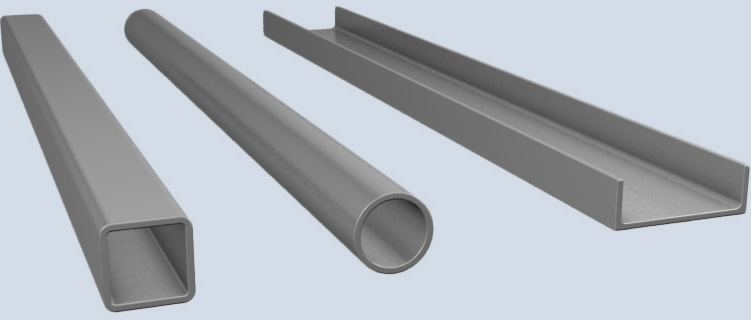 A Rectangular Hollow Structural Section, A Round Hollow Structural Section, and A Channel Section